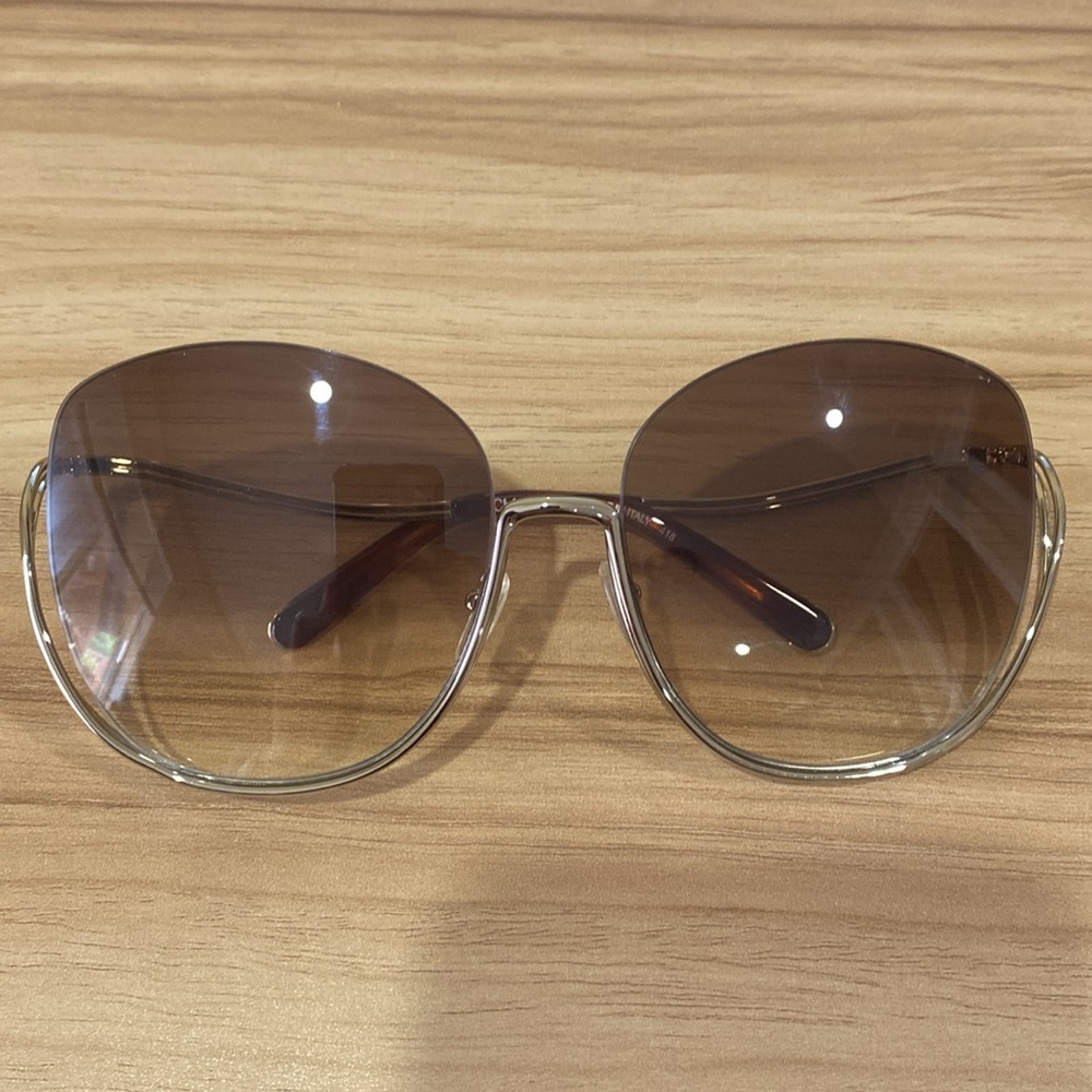 New Chloe Butterfly 64mm Sunglasses GOLD HAVANA